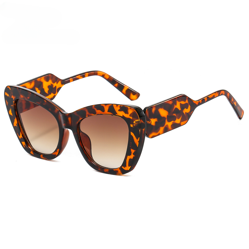 Wholesale PC Cat Eye Contrast Frame Large Frame Sunglasses